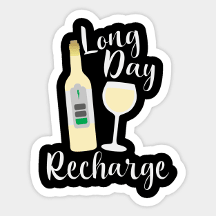 Long Day Recharge White Wine Sticker